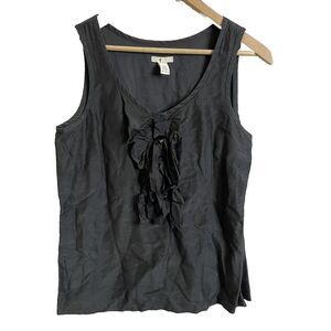 J. Crew Womens Silk Blend Cotton Feel Sleeveless Ruffle Top Size 6